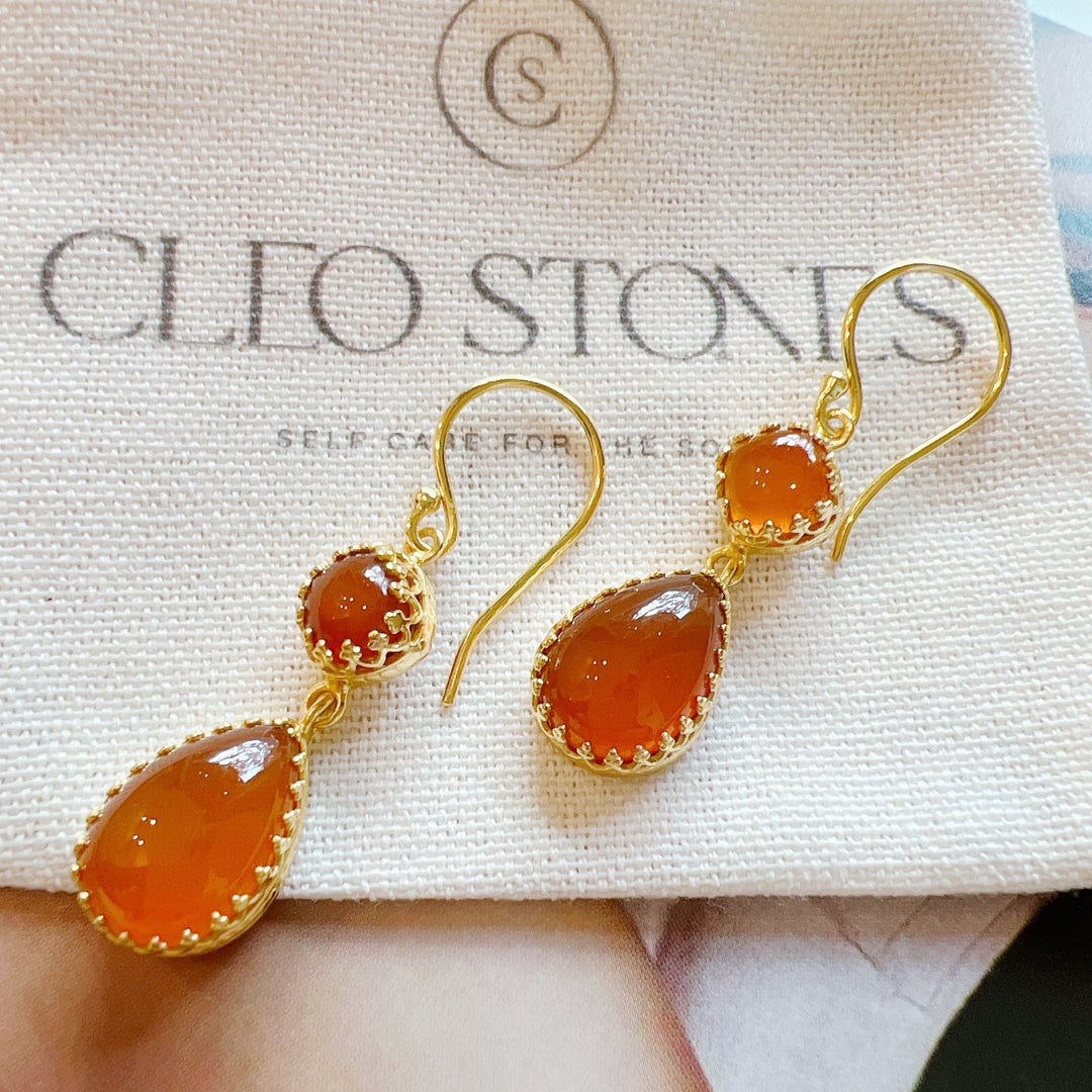 Carnelian 18k Gold Plated
Earrings 925 Silver