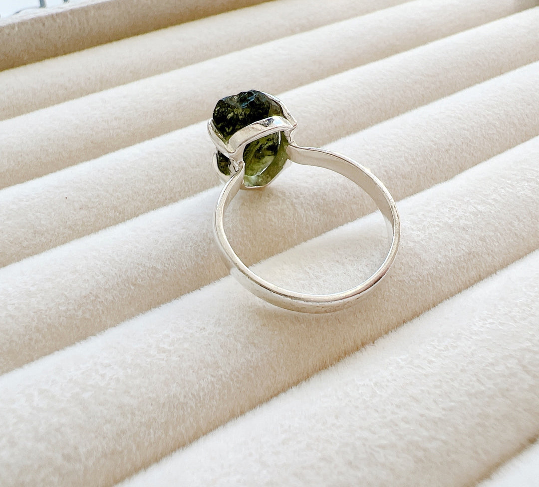 Moldavite Silver Ring