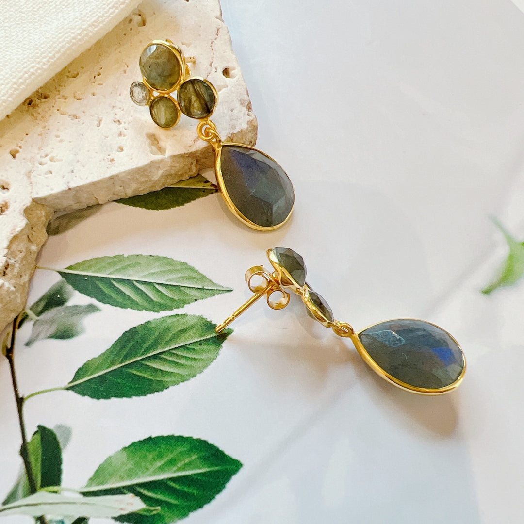 18K Gold Plated 925 Silver Earrings
Labradorite