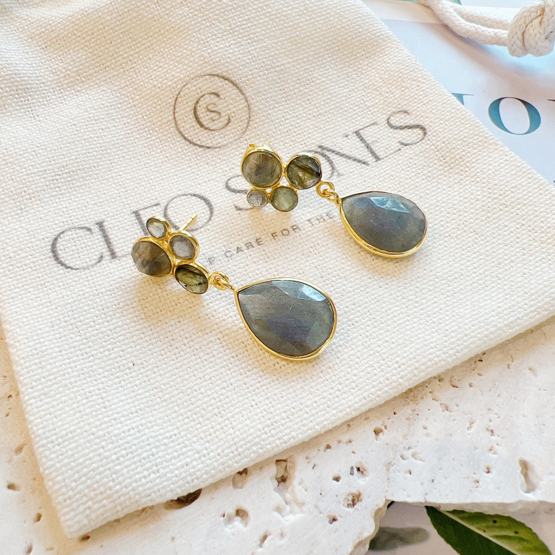 18K Gold Plated 925 Silver Earrings
Labradorite