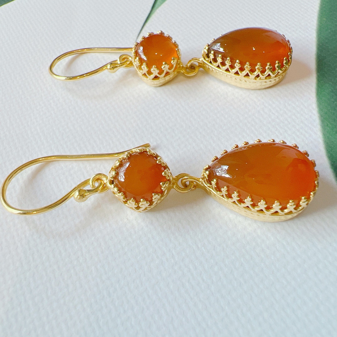 Carnelian 18k Gold Plated
Earrings 925 Silver