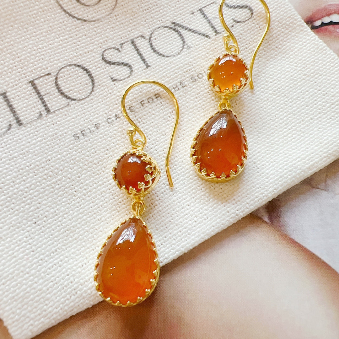 Carnelian 18k Gold Plated
Earrings 925 Silver