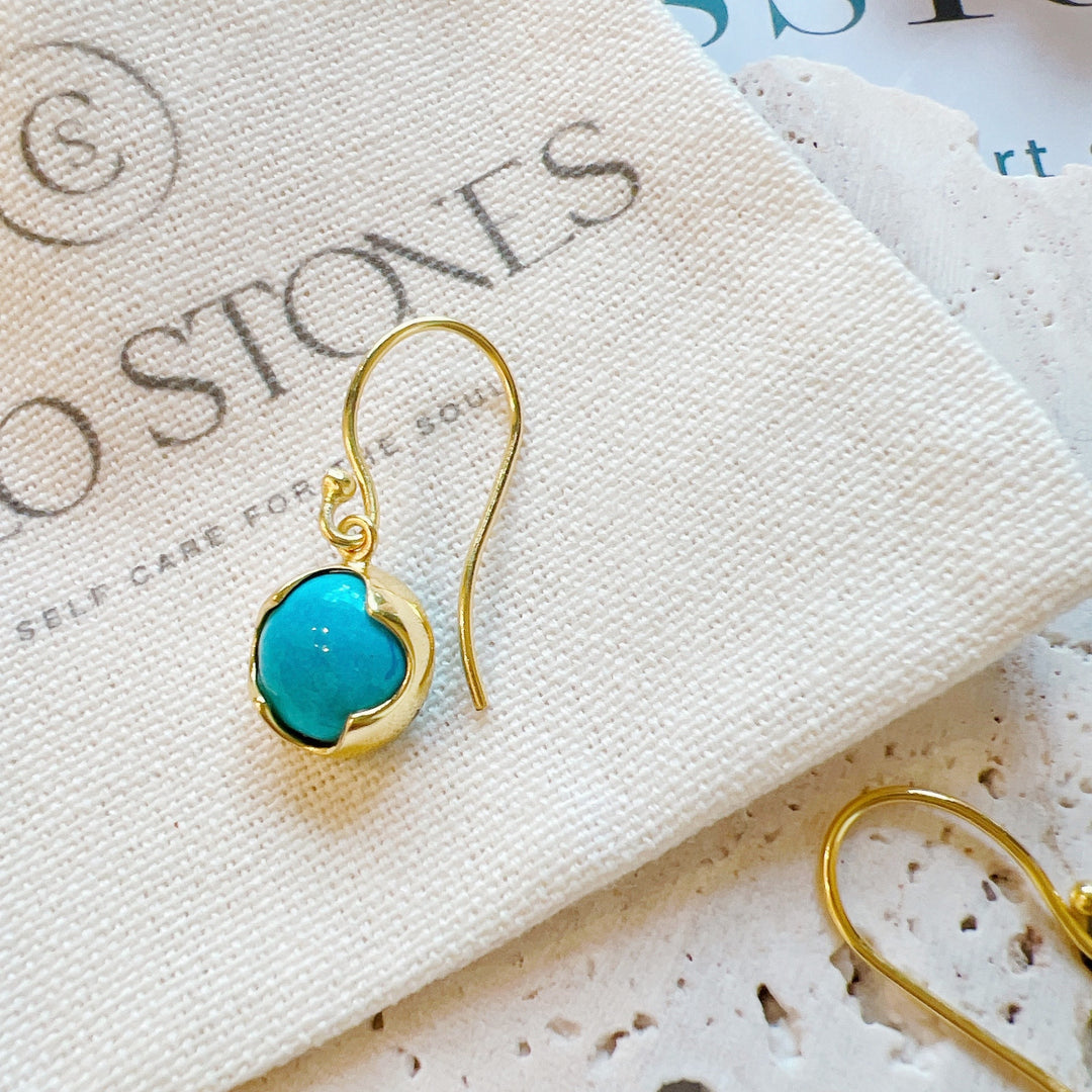 Turquoise Dangle
Earring 925 Silver Gold Plated