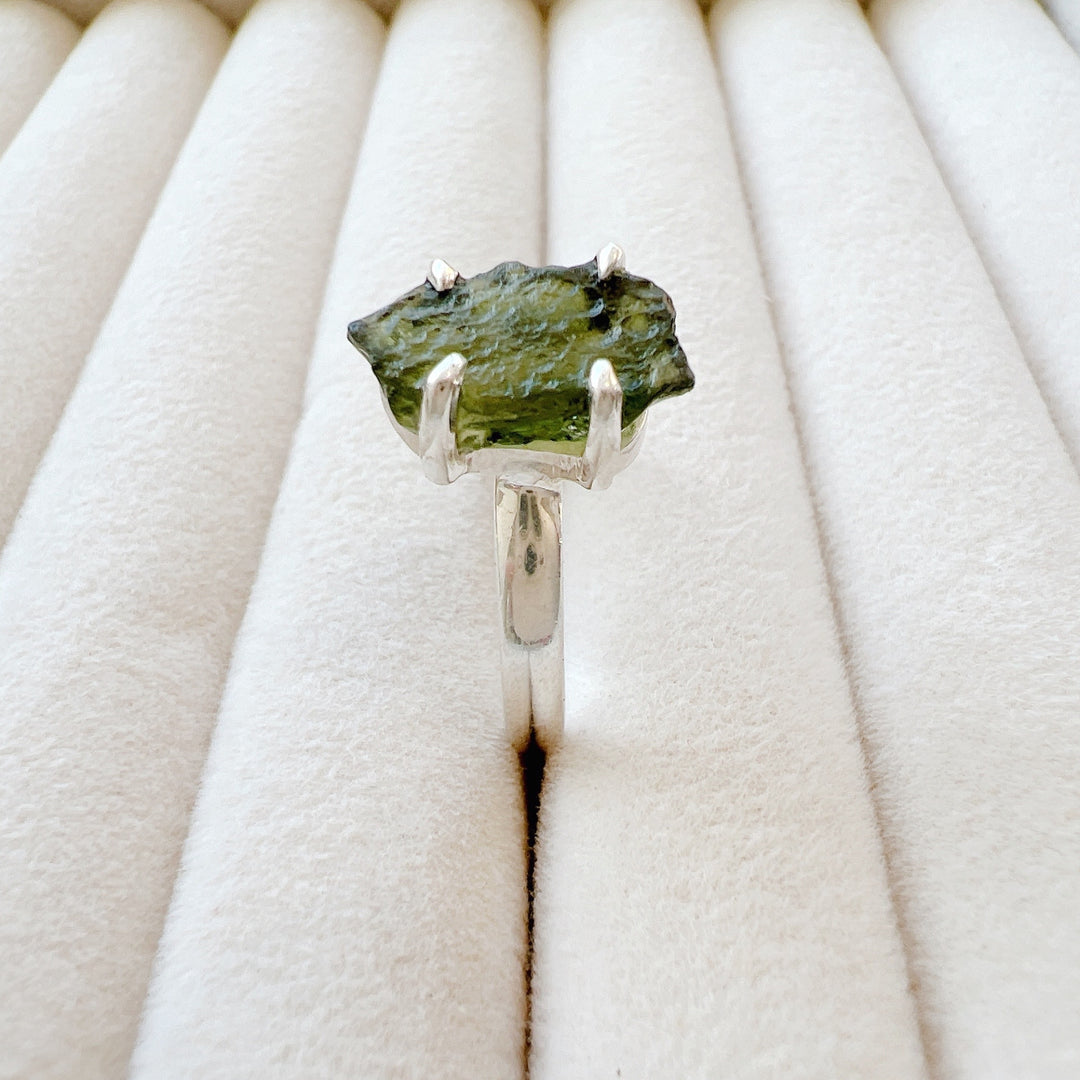 Moldavite Silver Ring