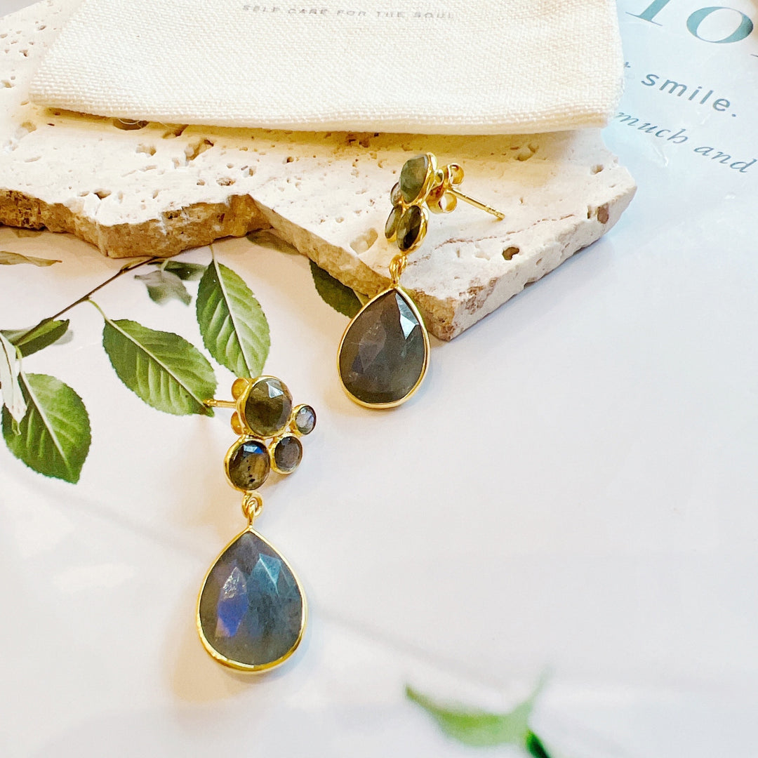 18K Gold Plated 925 Silver Earrings
Labradorite