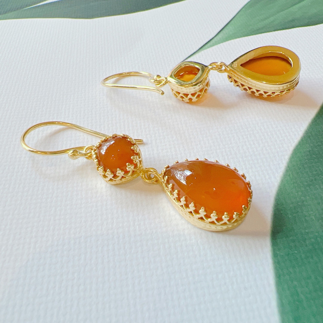 Carnelian 18k Gold Plated
Earrings 925 Silver