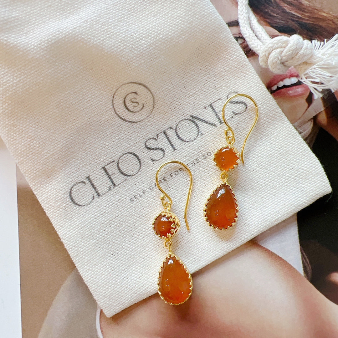 Carnelian 18k Gold Plated
Earrings 925 Silver